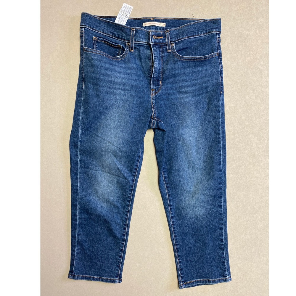 Levis 311 Shaping Skinny Capri Jeans Womens 30 Medium Wash Blue Cropped Denim